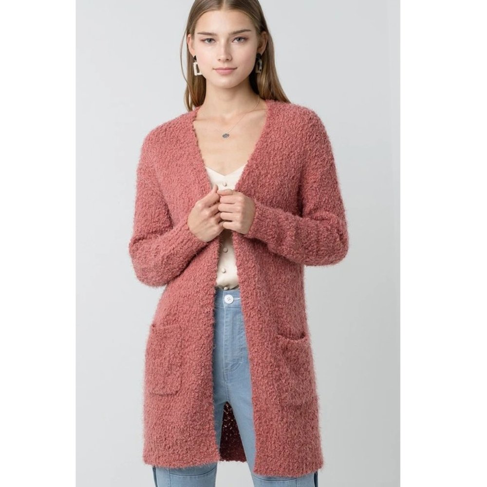 ✨SALE! Cozy Chunky Knit Popcorn Cardigan NWT - Picture 1 of 7